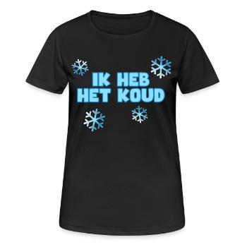J’ai froid. Pour le froid. Humour* - T-shirt respirant Femme - noir - Devant - AI Model Female 172 light (172cm)