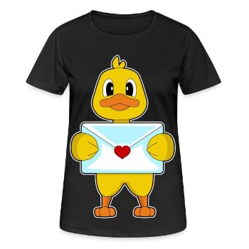 Ente Liebesbrief - Frauen T-Shirt atmungsaktiv - Schwarz - Vorne - AI Model Female 172 light (172cm)