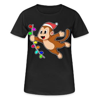 Affe Weihnachten Liane - Frauen T-Shirt atmungsaktiv - Schwarz - Vorne - AI Model Female 172 light (172cm)