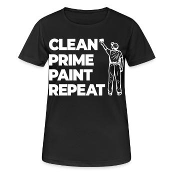 Reinigen Grundieren Lackieren - Frauen T-Shirt atmungsaktiv - Schwarz - Vorne - AI Model Female 172 light (172cm)