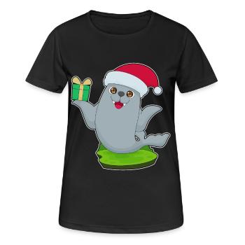 Paquet de Noël scellé - T-shirt respirant Femme - noir - Devant - AI Model Female 172 light (172cm)