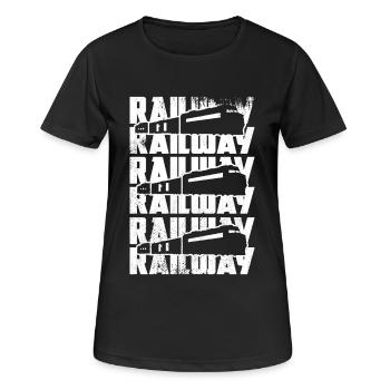 Croquis de train - T-shirt respirant Femme - noir - Devant - AI Model Female 172 light (172cm)