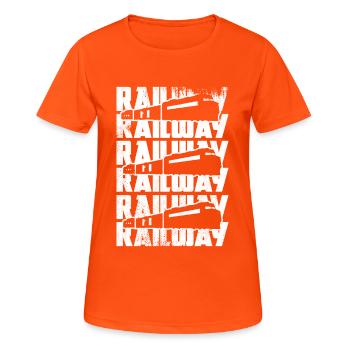 Croquis de train - T-shirt respirant Femme - orange néon - Devant - AI Model Female 172 dark (172cm)