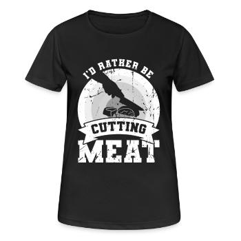 Je préfère couper la viande - T-shirt respirant Femme - noir - Devant - AI Model Female 172 light (172cm)