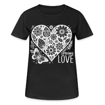 spring love - Frauen T-Shirt atmungsaktiv - Schwarz - Vorne - AI Model Female 172 light (172cm)
