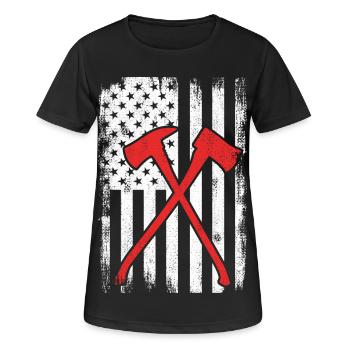 Brigade des pompiers des États-Unis - T-shirt respirant Femme - noir - Devant - AI Model Female 172 light (172cm)