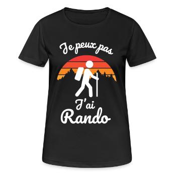 randonnée rando 2 - T-shirt respirant Femme - noir - Devant - AI Model Female 172 light (172cm)