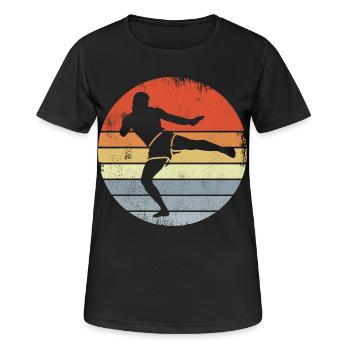 Croquis de Kickboxer Vintage - T-shirt respirant Femme - noir - Devant - AI Model Female 172 light (172cm)