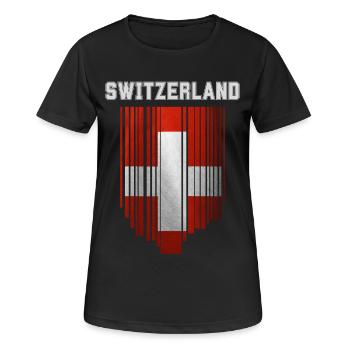 Flag of Switzerland, Swiss pride - Women's Breathable T-Shirt - black - Front - AI Model Female 172 light (172cm)
