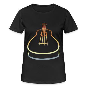 Retro Ukulele Skizze - Frauen T-Shirt atmungsaktiv - Schwarz - Vorne - AI Model Female 172 light (172cm)
