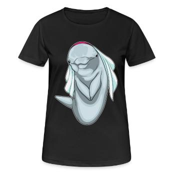 Dauphin voile de mariée mariage - T-shirt respirant Femme - noir - Devant - AI Model Female 172 light (172cm)