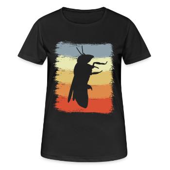 Retro Honigbiene - Frauen T-Shirt atmungsaktiv - Schwarz - Vorne - AI Model Female 172 light (172cm)