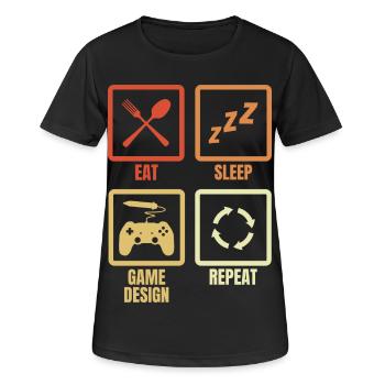 Game Designer Schedule - Women's Breathable T-Shirt - black - Front - AI Model Female 172 light (172cm)