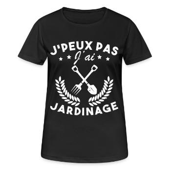 Ich kann nicht, ich habe Gartenarbeit - Frauen T-Shirt atmungsaktiv - Schwarz - Vorne - AI Model Female 172 light (172cm)