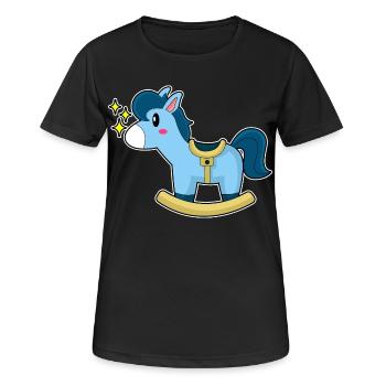Süßes Schaukelpferd - Frauen T-Shirt atmungsaktiv - Schwarz - Vorne - AI Model Female 172 light (172cm)