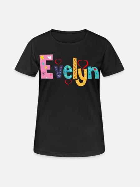 Personalized Evelyn Name - Women's Breathable T-Shirt - black