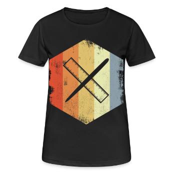 Vintage Pen and Ruler - Women's Breathable T-Shirt - black - Front - AI Model Female 172 light (172cm)