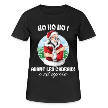 Apéro Cadeaux Pull Moche De Noël Famille Noel - T-shirt respirant Femme - noir - Devant - AI Model Female 172 light (172cm)