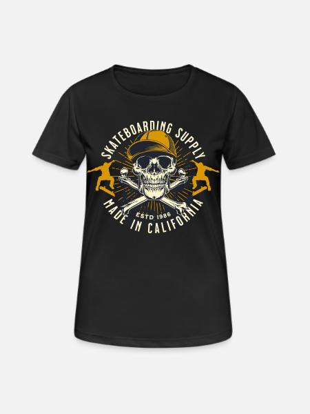 Skelettskate California Emblem - Frauen T-Shirt atmungsaktiv - Schwarz