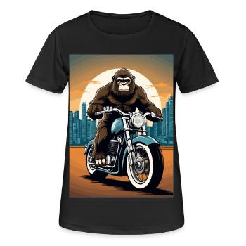 Gorilla Biker - Frauen T-Shirt atmungsaktiv - Schwarz - Vorne - AI Model Female 172 light (172cm)