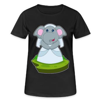 Éléphant voile de mariée mariage - T-shirt respirant Femme - noir - Devant - AI Model Female 172 light (172cm)
