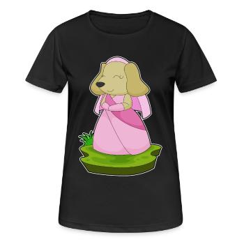 Chien voile de mariée mariage - T-shirt respirant Femme - noir - Devant - AI Model Female 172 light (172cm)