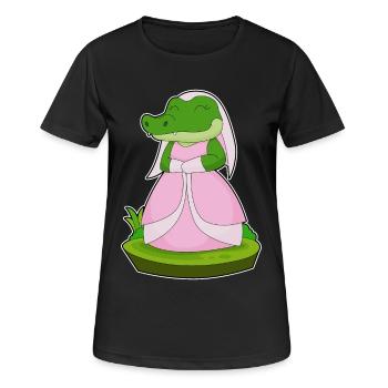 Crocodile voile de mariée mariage - T-shirt respirant Femme - noir - Devant - AI Model Female 172 light (172cm)