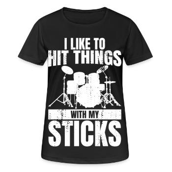 Blague drôle de batteur - T-shirt respirant Femme - noir - Devant - AI Model Female 172 light (172cm)
