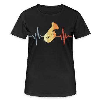 Battement de cœur du tuba - T-shirt respirant Femme - noir - Devant - AI Model Female 172 light (172cm)