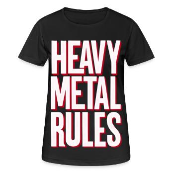 Heavy Metal Rules - Frauen T-Shirt atmungsaktiv - Schwarz - Vorne - AI Model Female 172 light (172cm)