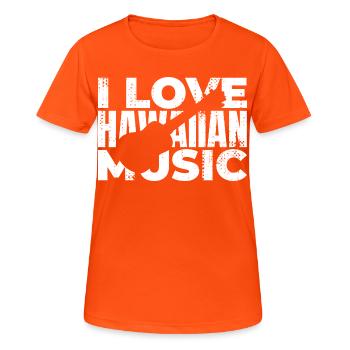 Dicton d’amateur de ukulélé - T-shirt respirant Femme - orange néon - Devant - AI Model Female 172 dark (172cm)