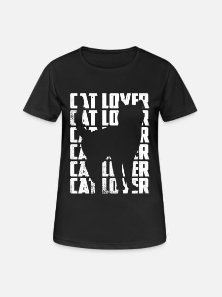 Amoureux des chats - T-shirt respirant Femme - noir