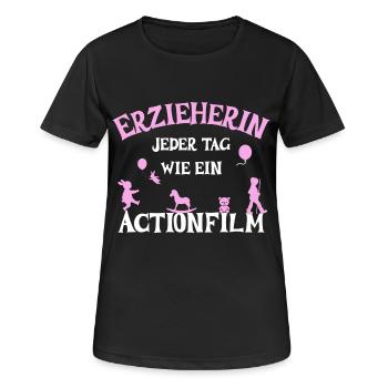 Erzieherin T-Shirt Lustig Actionfilm Geschenk - Frauen T-Shirt atmungsaktiv - Schwarz - Vorne - AI Model Female 172 light (172cm)
