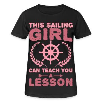 Segel Mädchen - Frauen T-Shirt atmungsaktiv - Schwarz - Vorne - AI Model Female 172 light (172cm)