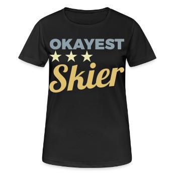 Skieur moyen - T-shirt respirant Femme - noir - Devant - AI Model Female 172 light (172cm)
