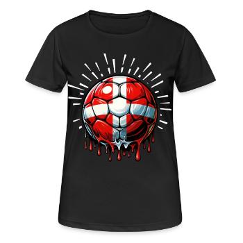 Danemark Fan Shirt - T-shirt respirant Femme - noir - Devant - AI Model Female 172 light (172cm)