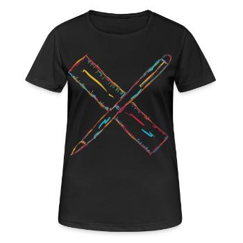 Drawing with pen and ruler - Women's Breathable T-Shirt - black - Front - AI Model Female 172 light (172cm)