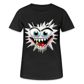 Tête de Monstre Effrayant et Délirant - T-shirt respirant Femme - noir - Devant - AI Model Female 172 light (172cm)