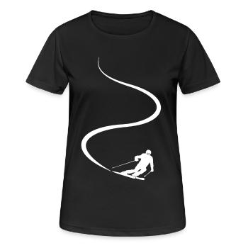 Piste de ski, Après-ski, Sports d’hiver, Vacances au ski - T-shirt respirant Femme - noir - Devant - AI Model Female 172 light (172cm)