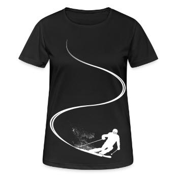 Piste de ski, Après-ski, Sports d’hiver, Vacances au ski - T-shirt respirant Femme - noir - Devant - AI Model Female 172 light (172cm)
