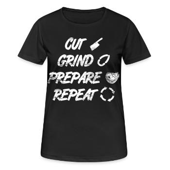 Cutting, grinding, preparing - Women's Breathable T-Shirt - black - Front - AI Model Female 172 light (172cm)