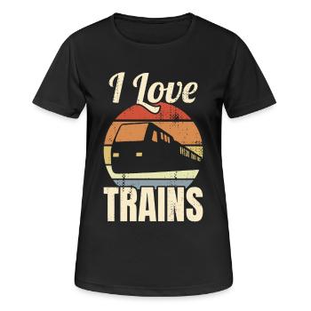 L’amour du chemin de fer - T-shirt respirant Femme - noir - Devant - AI Model Female 172 light (172cm)