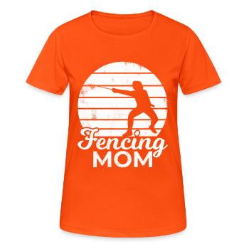 Mom Fencer - Women's Breathable T-Shirt - neon orange - Front - AI Model Female 172 dark (172cm)
