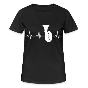 Tuba Pulsschlag - Frauen T-Shirt atmungsaktiv - Schwarz - Vorne - AI Model Female 172 light (172cm)