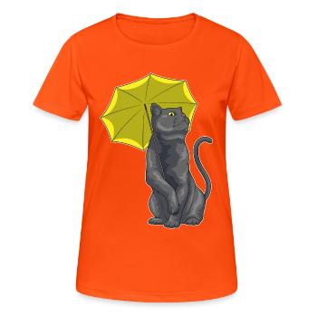 Parapluie pour chat - T-shirt respirant Femme - orange néon - Devant - AI Model Female 172 dark (172cm)