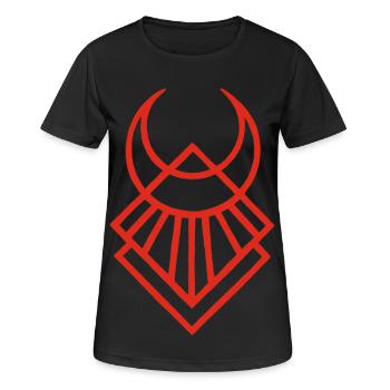 Rotes ägyptisches Mondsymbol - Frauen T-Shirt atmungsaktiv - Schwarz - Vorne - AI Model Female 172 light (172cm)