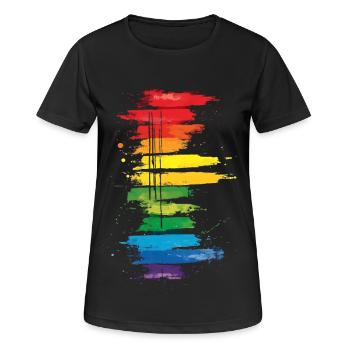 Subtil et cool Dripping Pride drapeau arc en ciel Design - T-shirt respirant Femme - noir - Devant - AI Model Female 172 light (172cm)