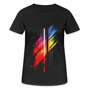 Subtil et cool Dripping Pride drapeau arc en ciel Design - T-shirt respirant Femme - noir - Devant - AI Model Female 172 light (172cm)
