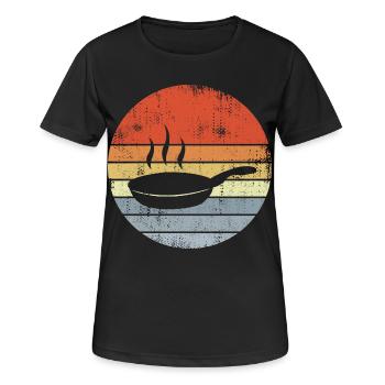 Cooking frying pan - Women's Breathable T-Shirt - black - Front - AI Model Female 172 light (172cm)