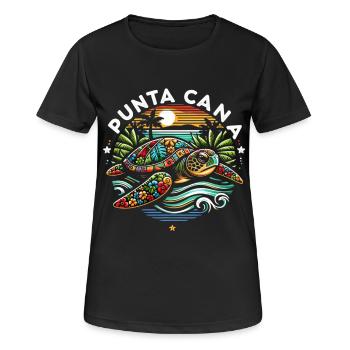 Tortue de Punta Cana - T-shirt respirant Femme - noir - Devant - AI Model Female 172 light (172cm)